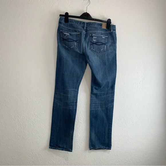 Abercrombie and Fitch Erin Distressed Mid Rise 90’s Jeans Size 6 S (short) blue - Picture 11 of 15